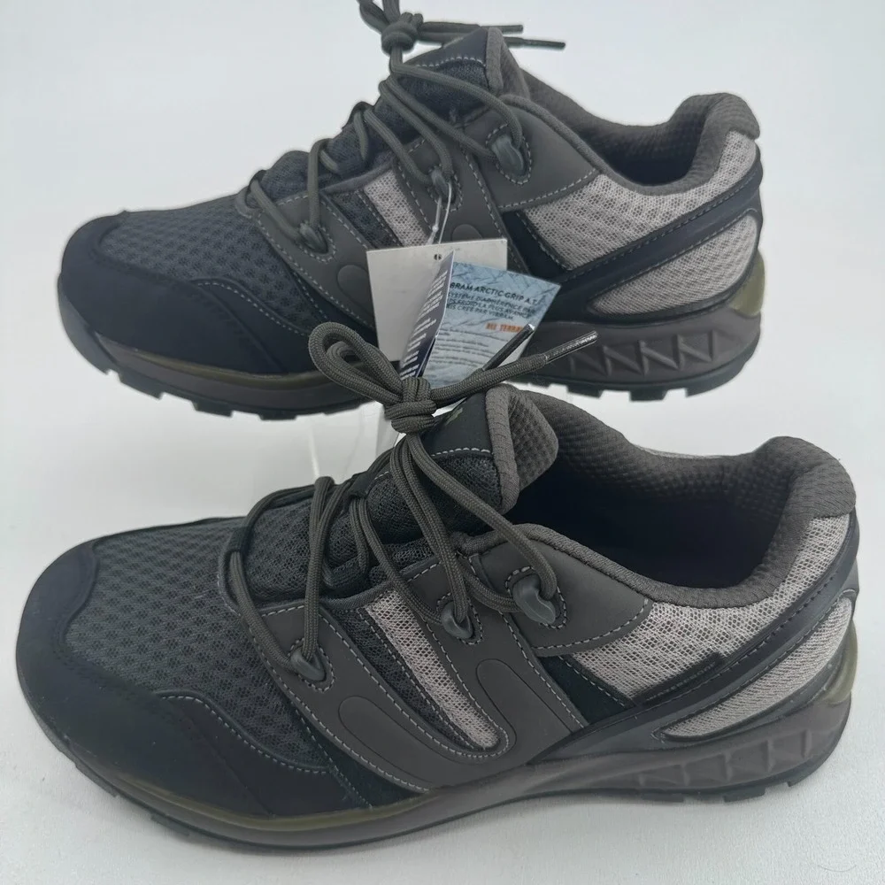 Propet Vercors Hiking Shoes MENS Black Gray Leather Lace Up Size 10 3X WIDE NEW